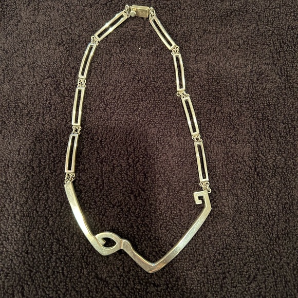 Erika Hult De Corral RIC Geometric Sterling 18” Modernist Necklace. - Picture 2 of 6